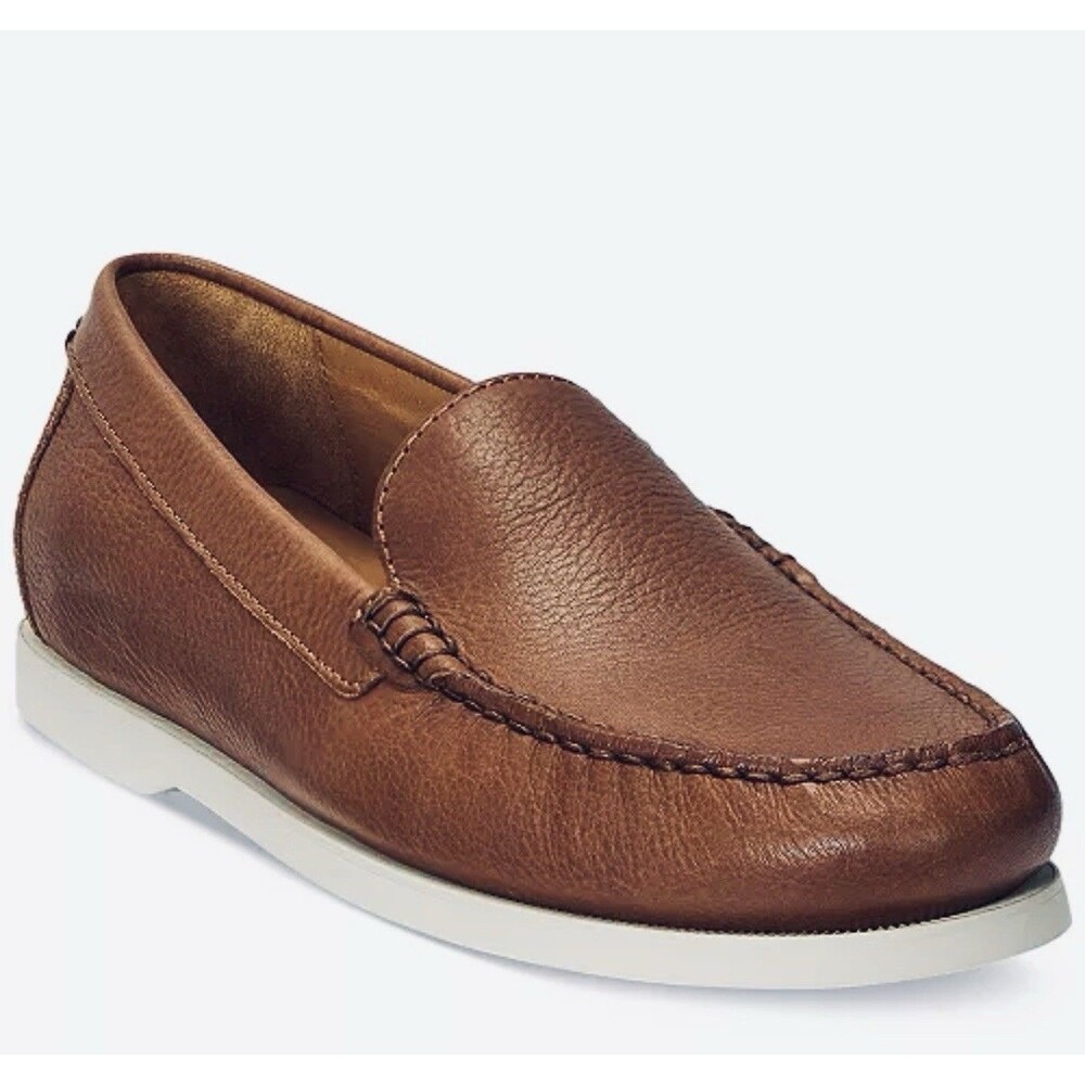 Polo Ralph Lauren Men's Merton Leather Venetian Loafers, Tan, Size 9 D